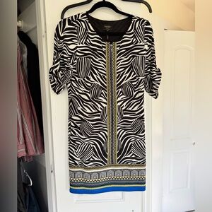 Laundry By Shelli Segal Zebra Print Long Sleeve Dress